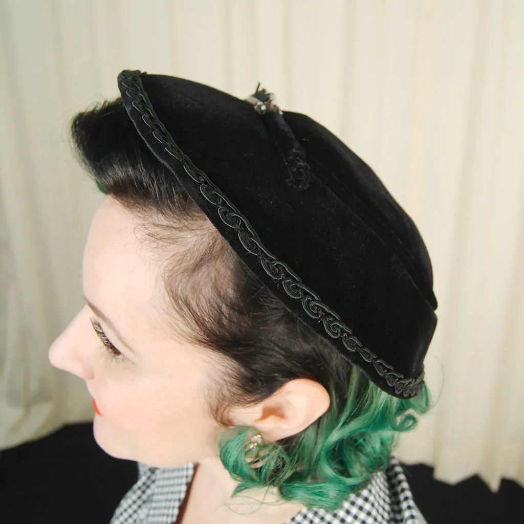 1950s Velvet Platter Hat