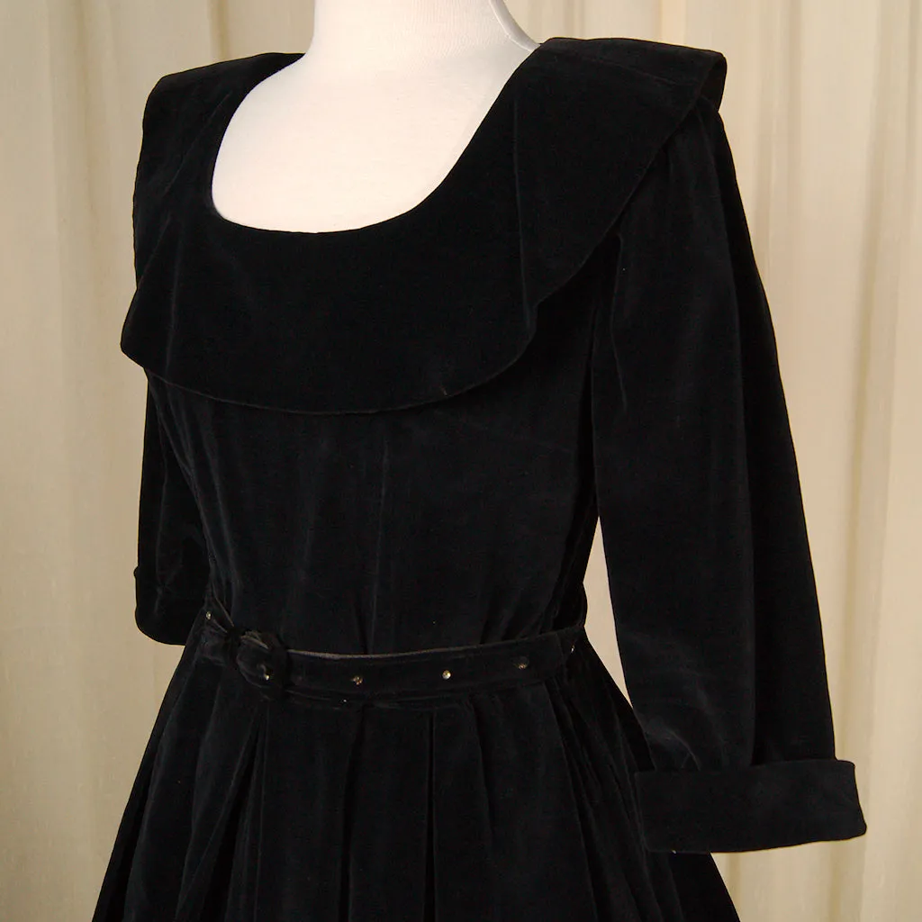 1950s Velvet Rhinestone Dress