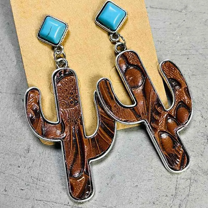 4 Chic Turquoise Cactus Earrings