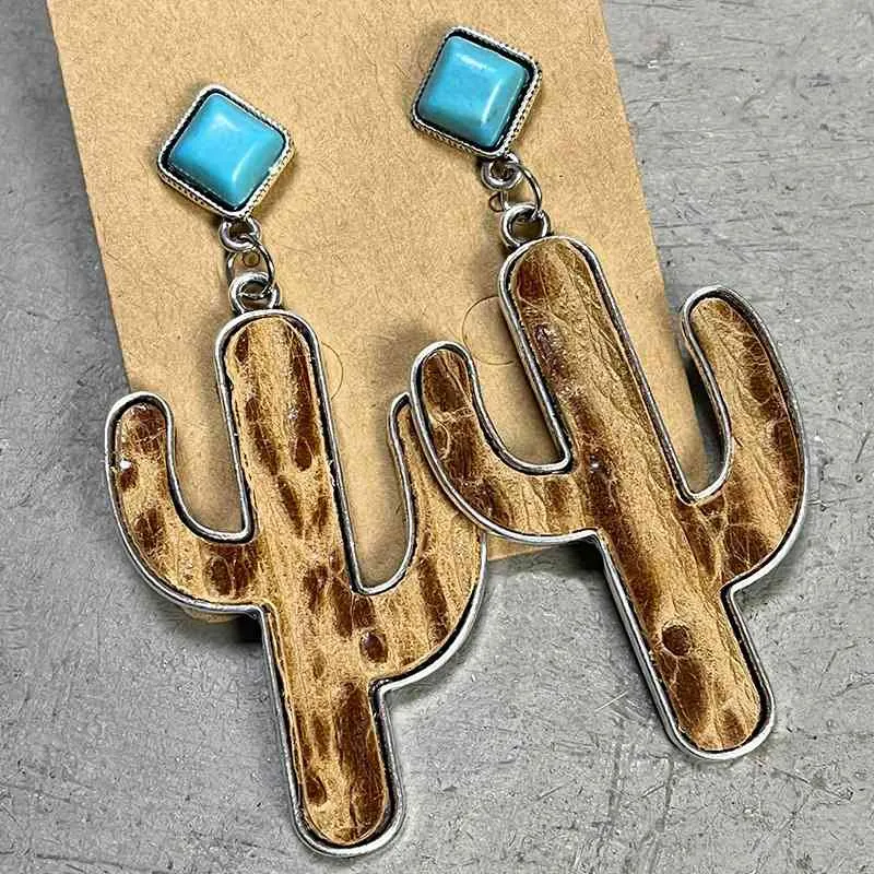 4 Chic Turquoise Cactus Earrings