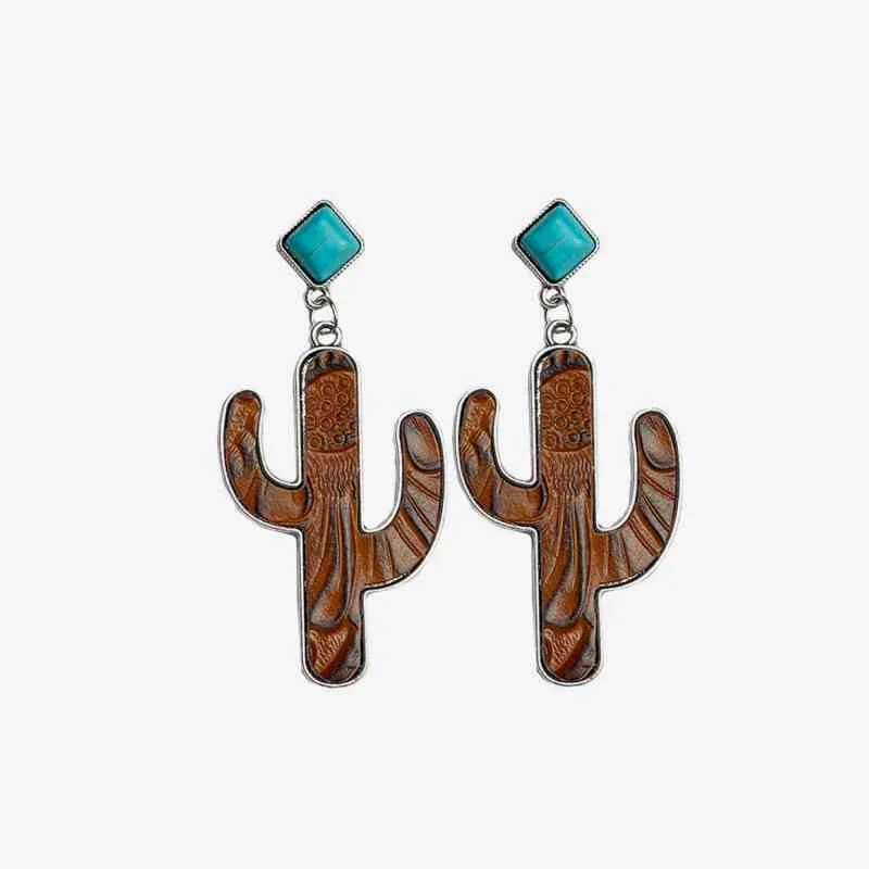 4 Chic Turquoise Cactus Earrings