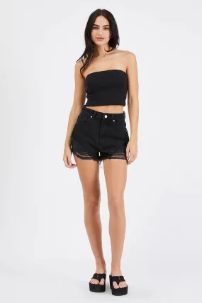 Abrand A High Relaxed Short Black Salt