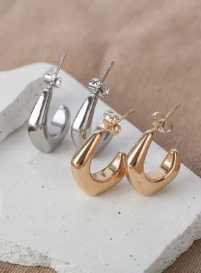 Angled Curved Bold Earrings IL404