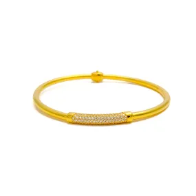 Artistic Impeccable 21k Gold Chic CZ Bangle Bracelet