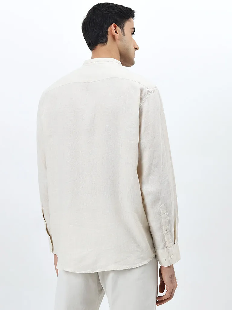 Ascot Beige Relaxed-Fit Linen Shirt