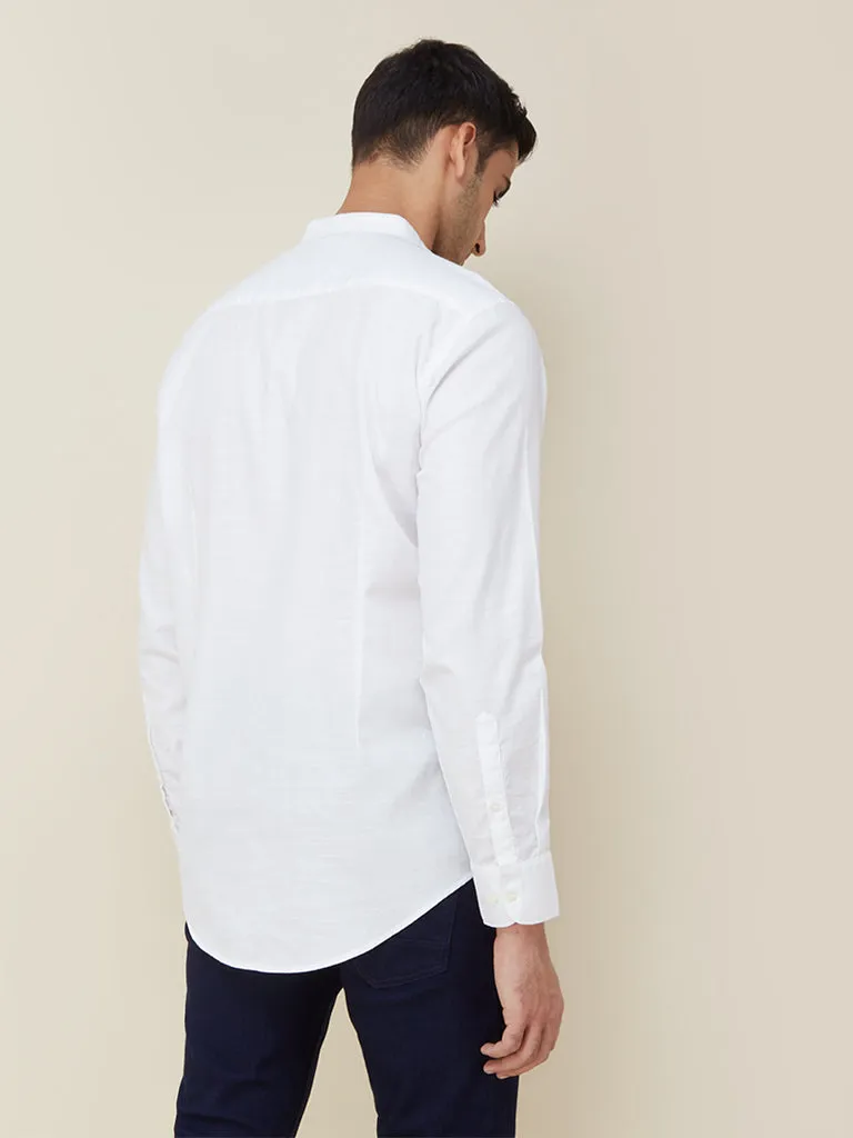 Ascot White Cotton Relaxed Fit Shirt