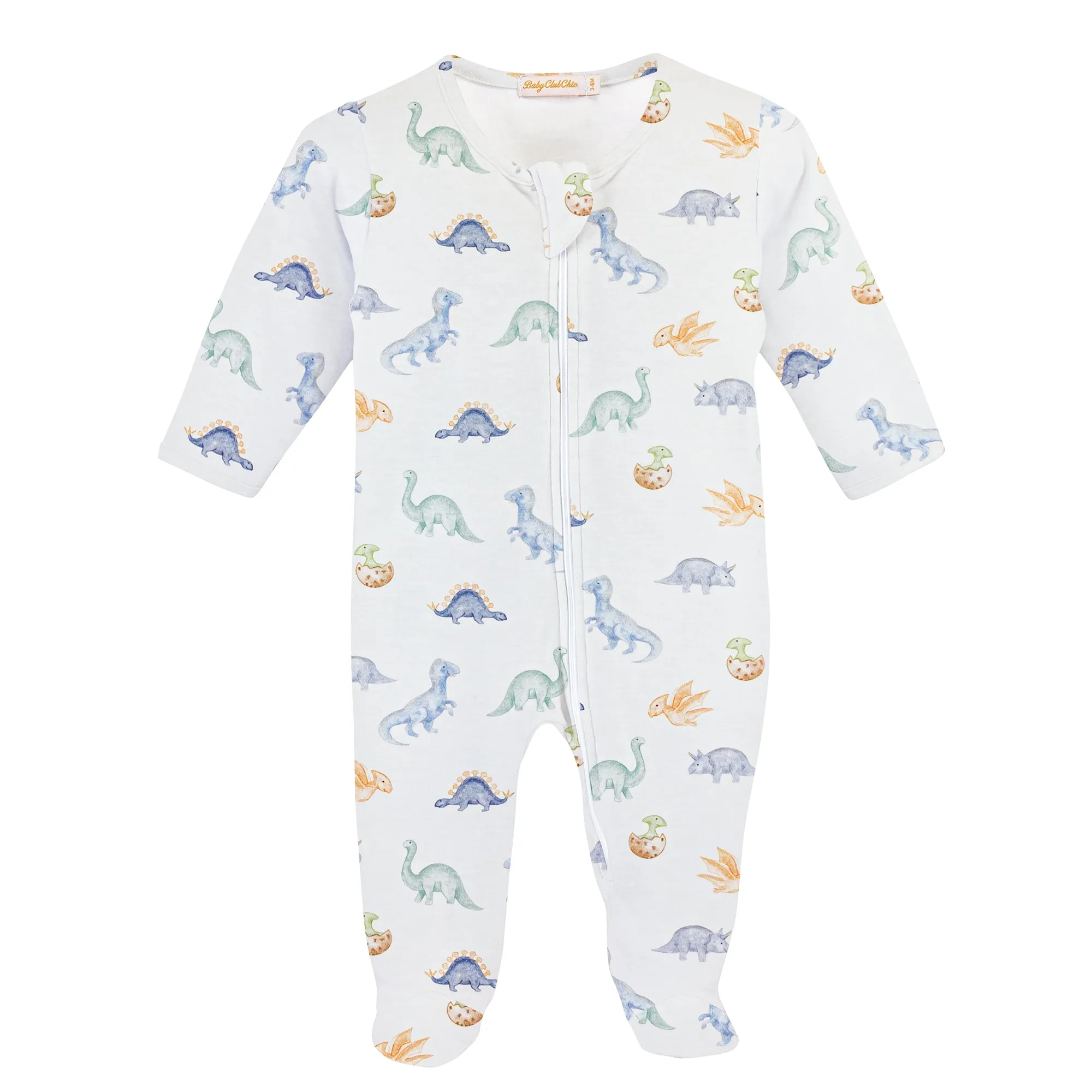 Baby Club Chic Baby Dinos Zipped Footie