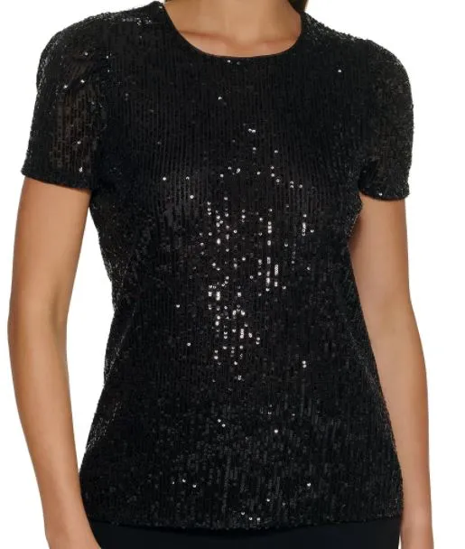 Black Sequin Top | Bella Chic