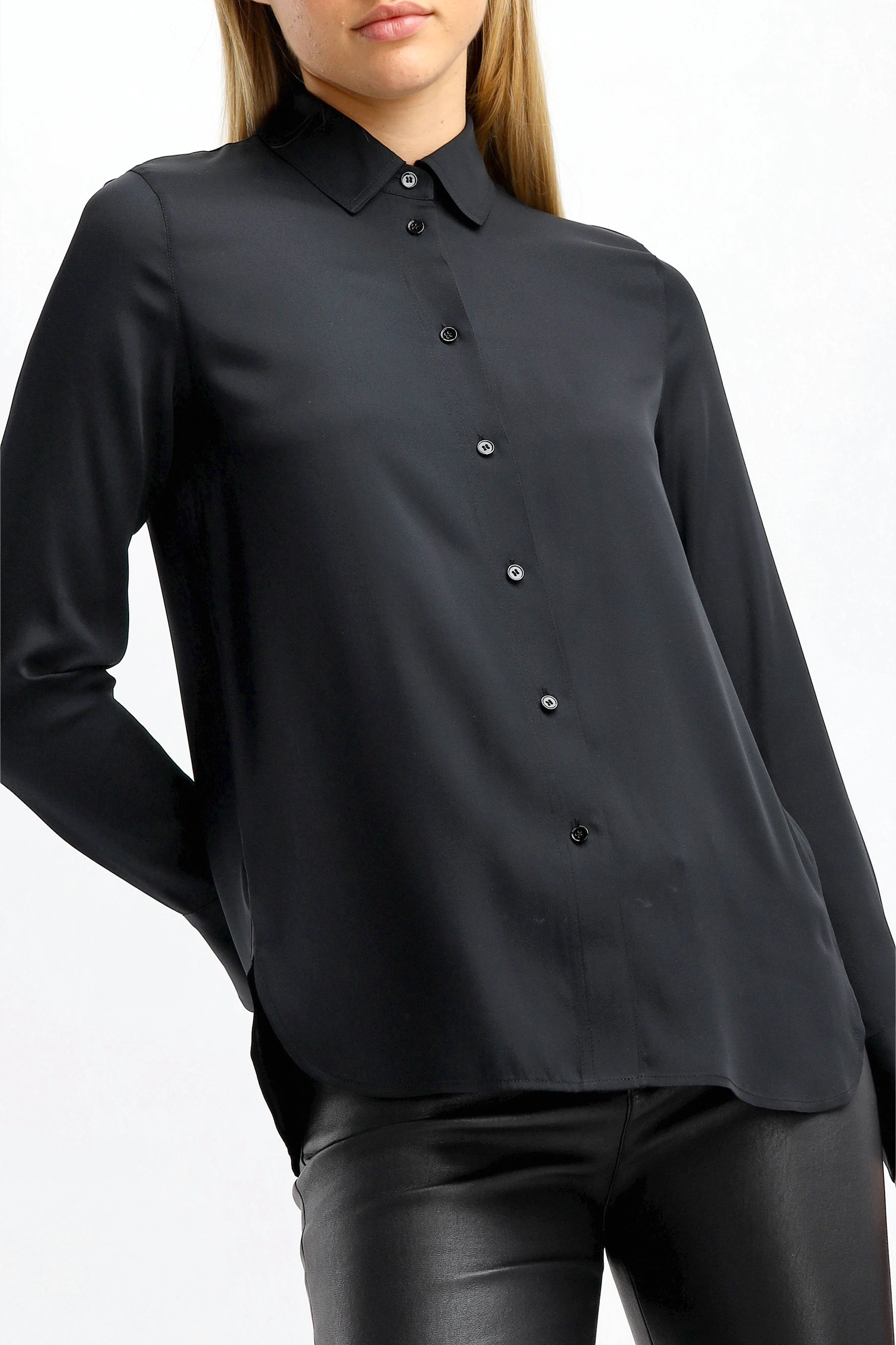 Bluse Slim Fitted in Schwarz