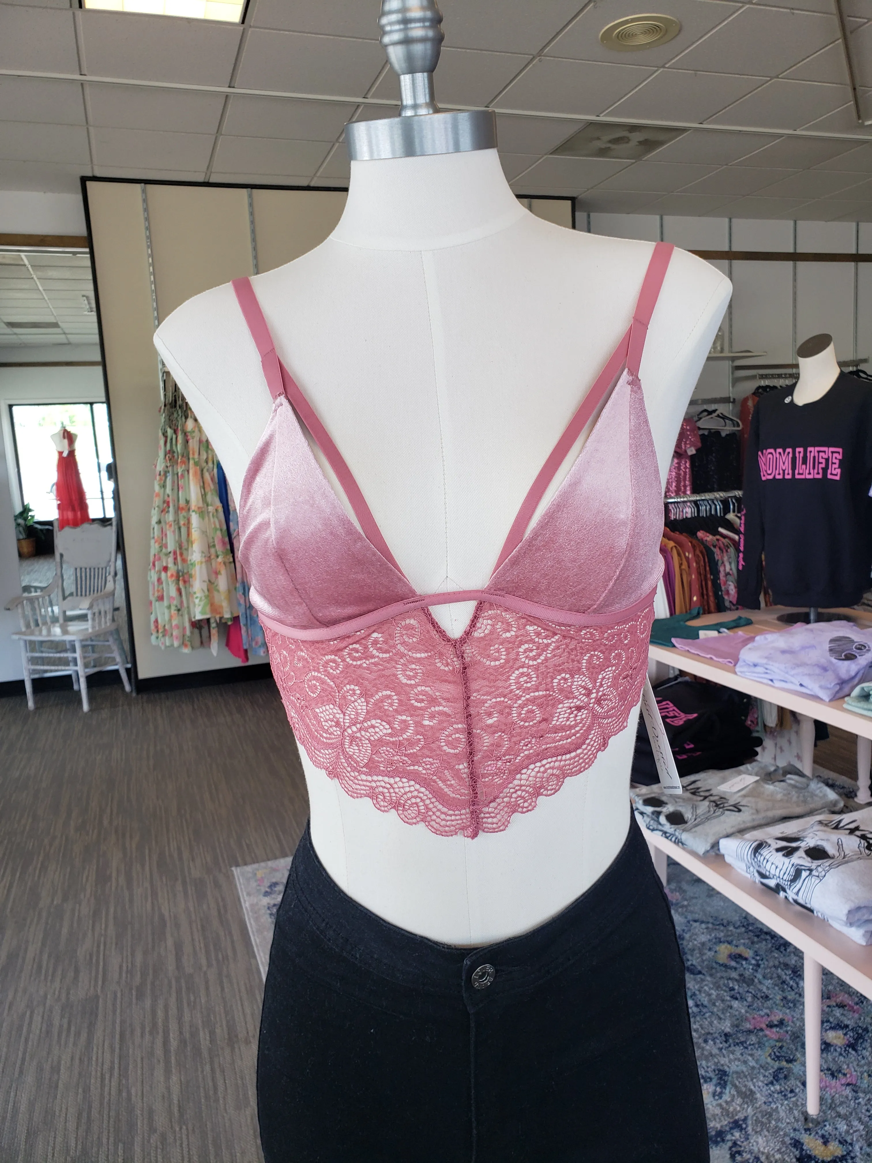 Blush Velvet Lace Bralette