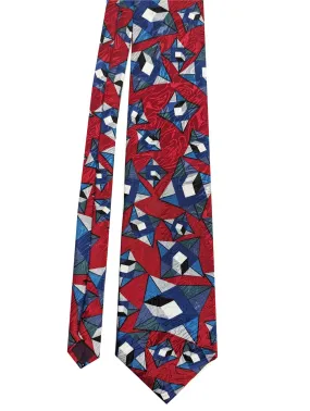 Bold Geo Pattern Vintage Silk Tie