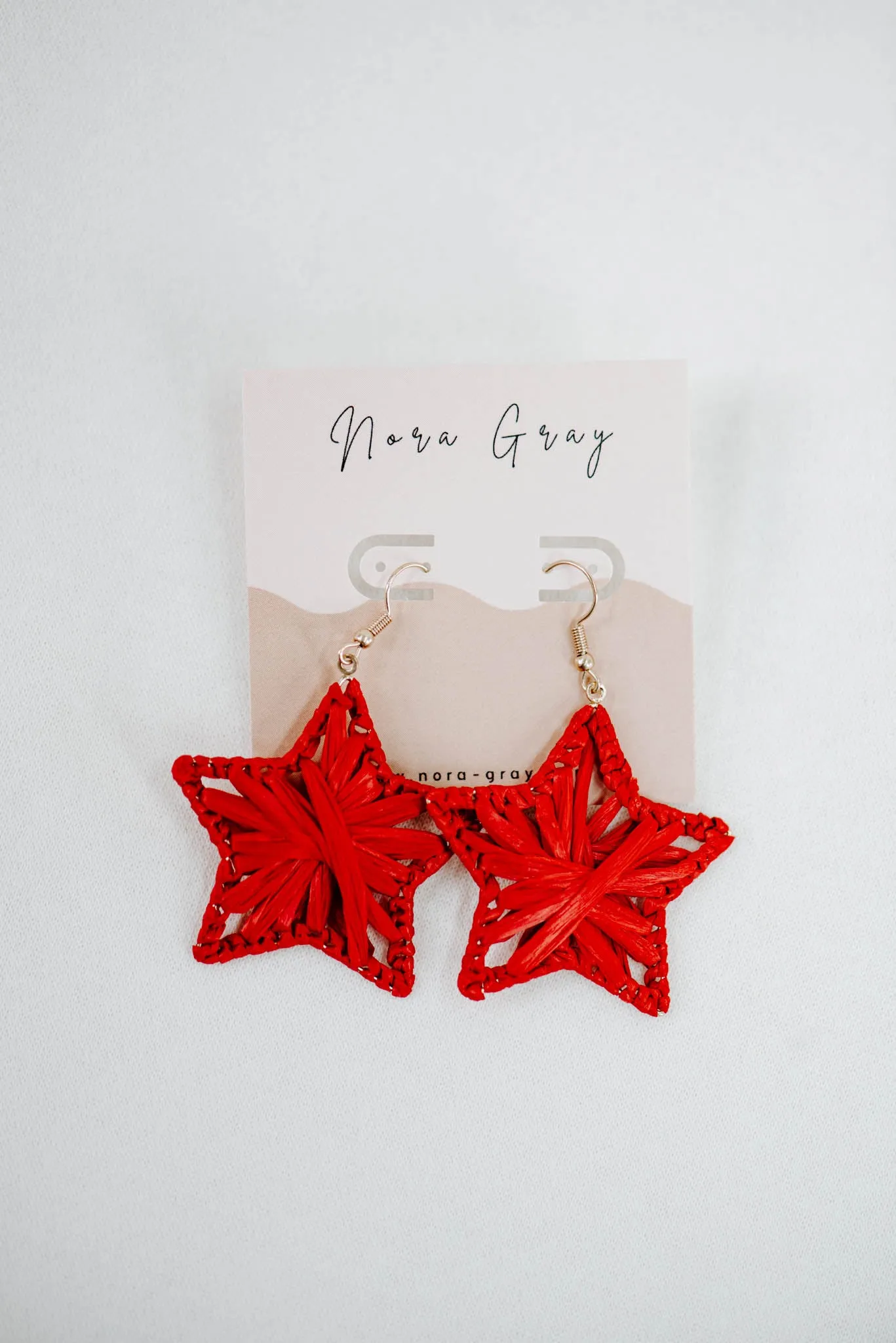 Bold Raffia Wrapped Star Earrings