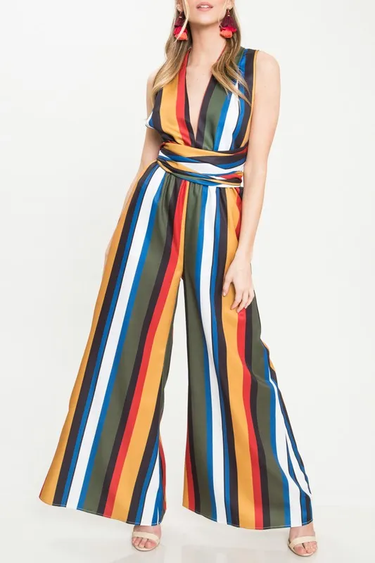 Bold Stripes Color Jumpsuit