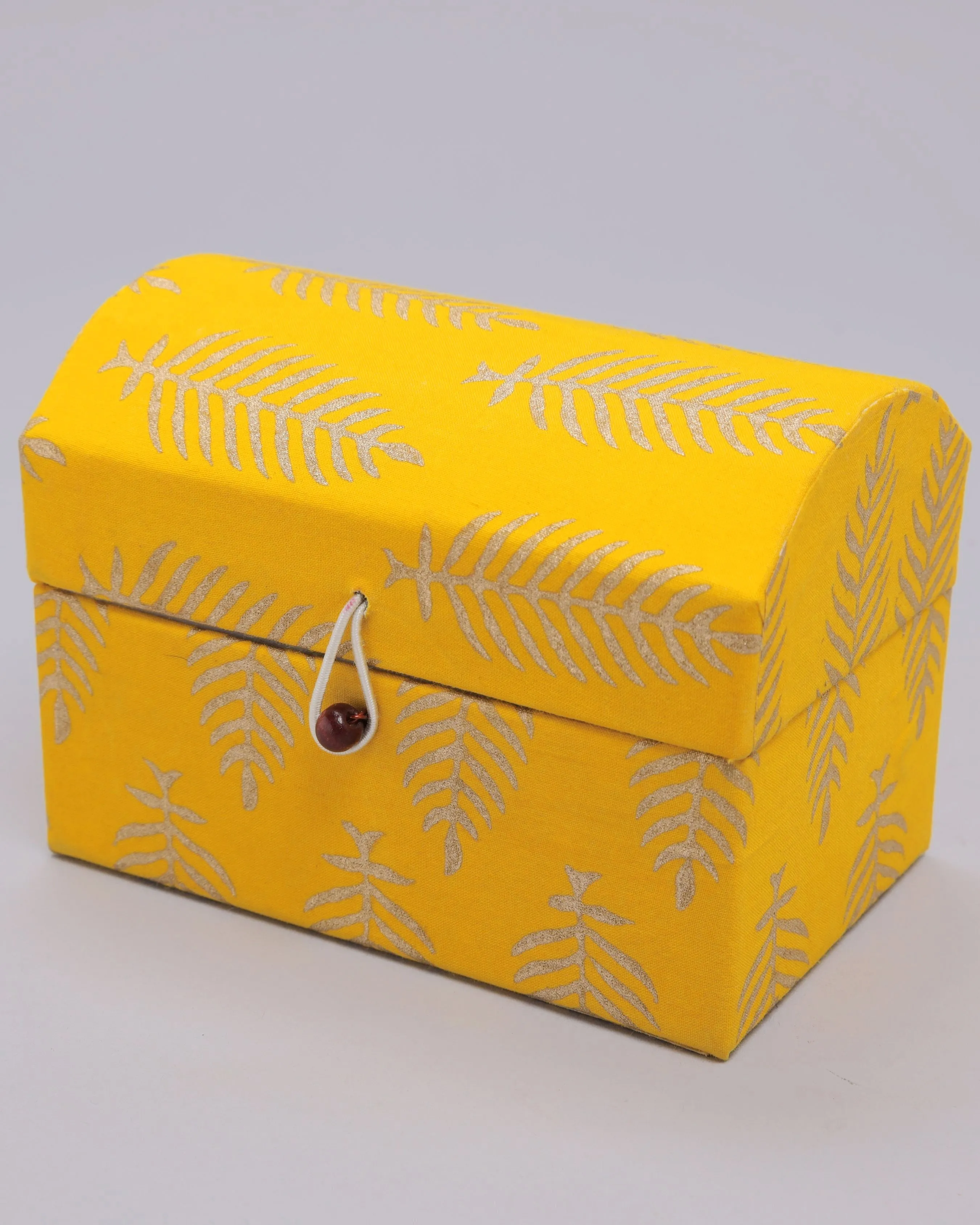 Bright Gold Treasure Chest Jewellery Box