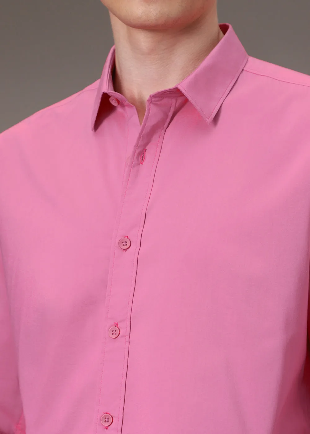 Bright Pink Cotton Shirt