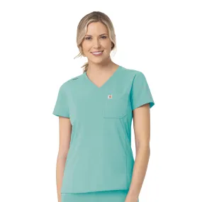 Carhartt Rugged Flex Peak Women's Tuck-In Scrub Top - Aqua Sea