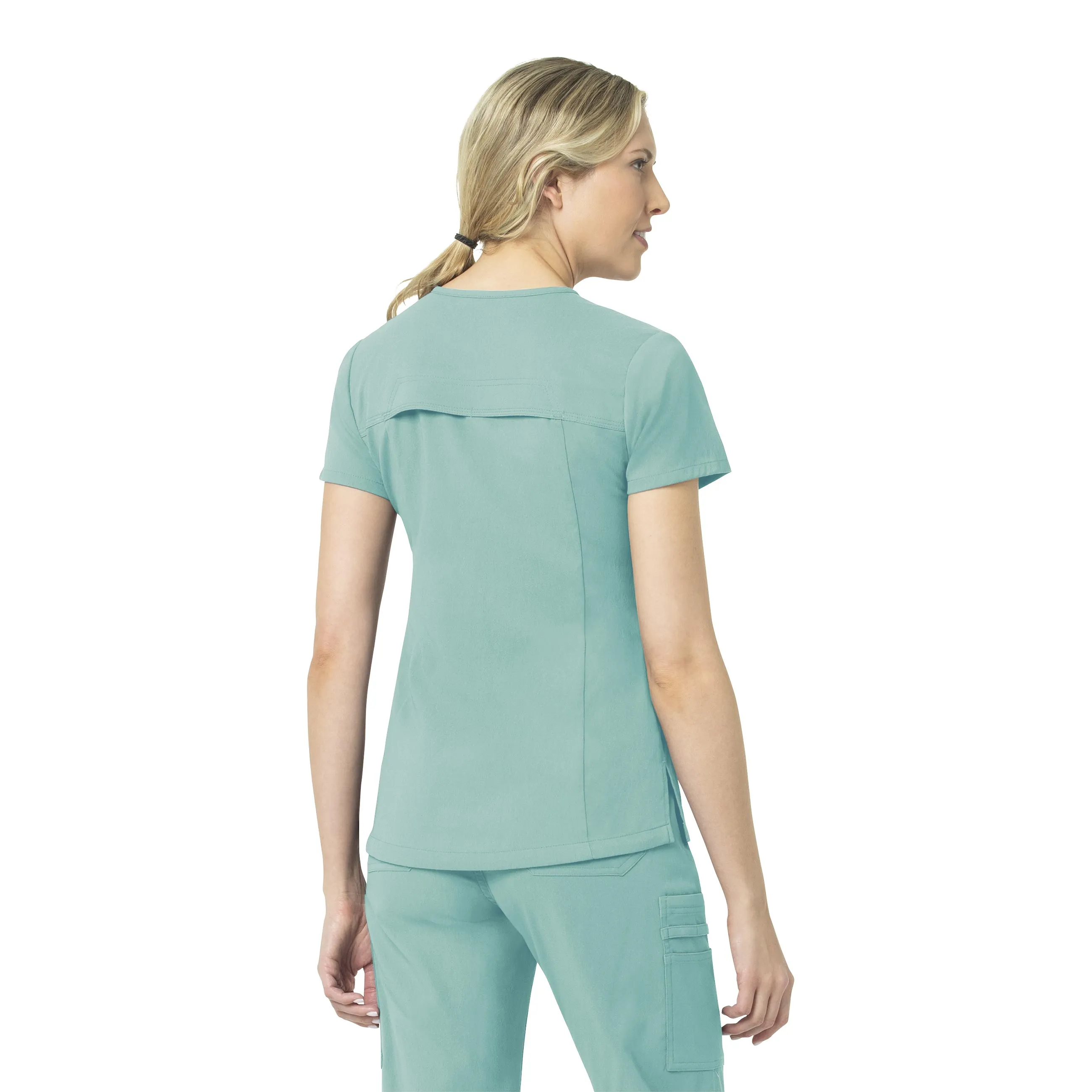 Carhartt Rugged Flex Peak Women's Tuck-In Scrub Top - Aqua Sea