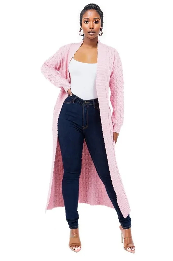 Chic Comfort Maxi Sweater Cardigan |Light Pink