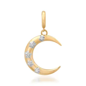 Chic Diamond Moon Crescent Charm Pendant