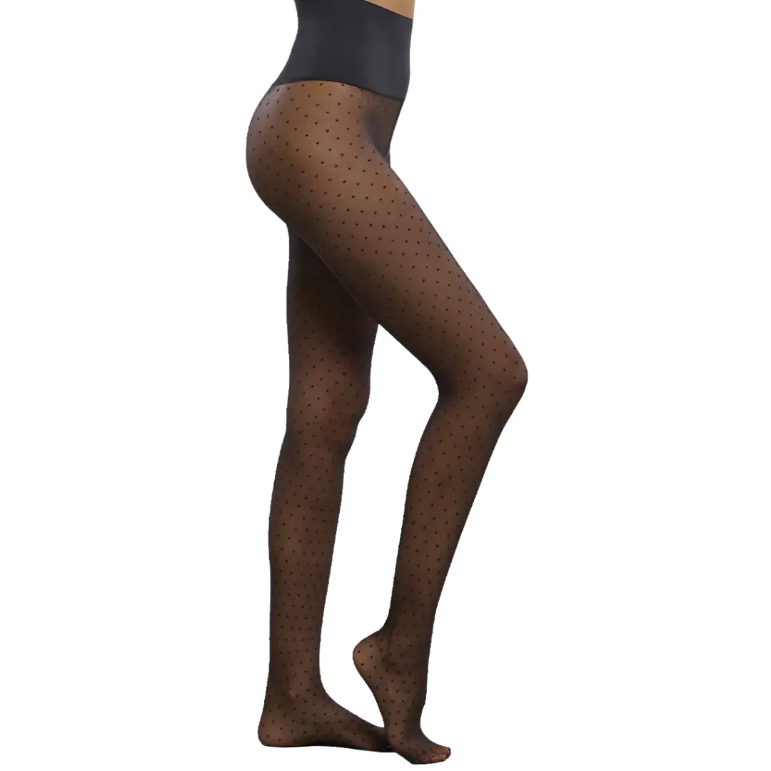 Chic Dot Sheer Tights (Black)