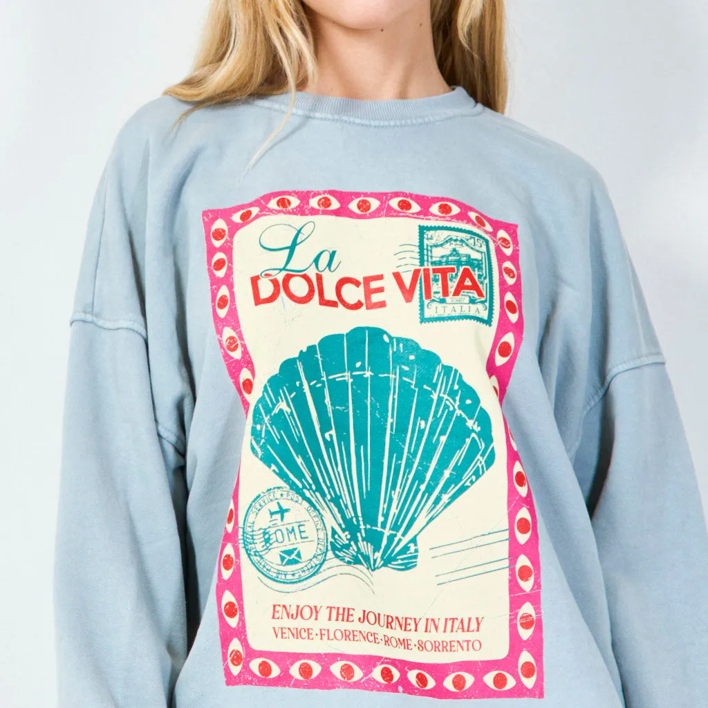 Chic vintage print sweatshirt wholesale