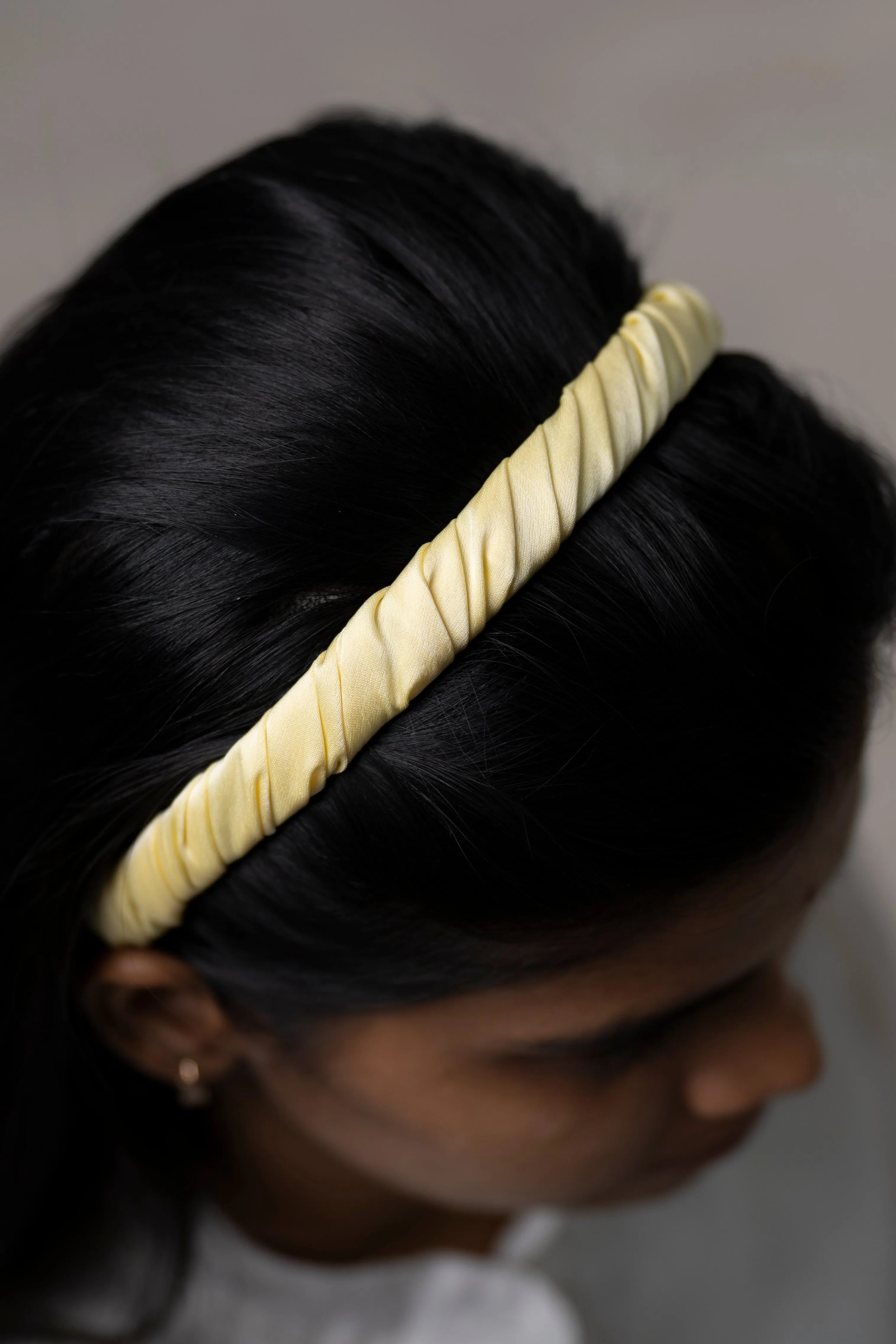 Chic Yellow Ruched Satin Hairband