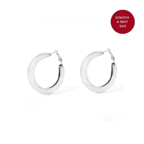 Classic Bold Silver Hoops Earring - Sample