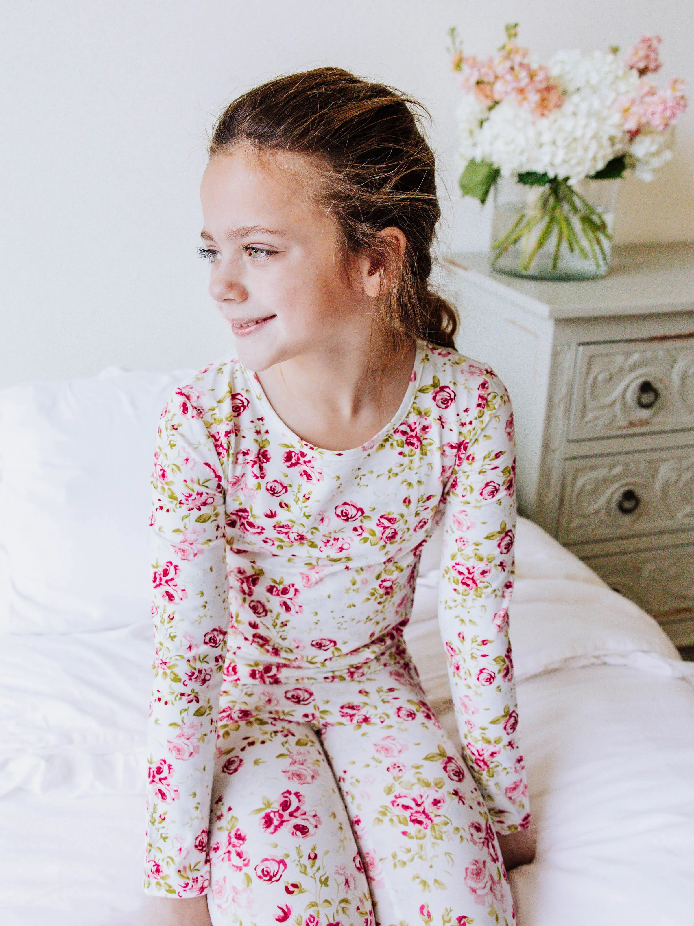 Cloud Fitted Pajamas - Budding Roses