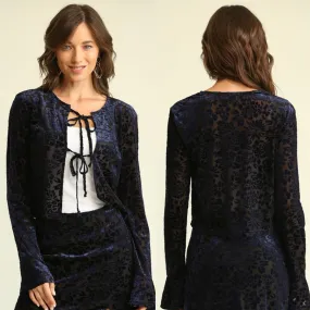 Coven Burnout Velvet Top - Midnight