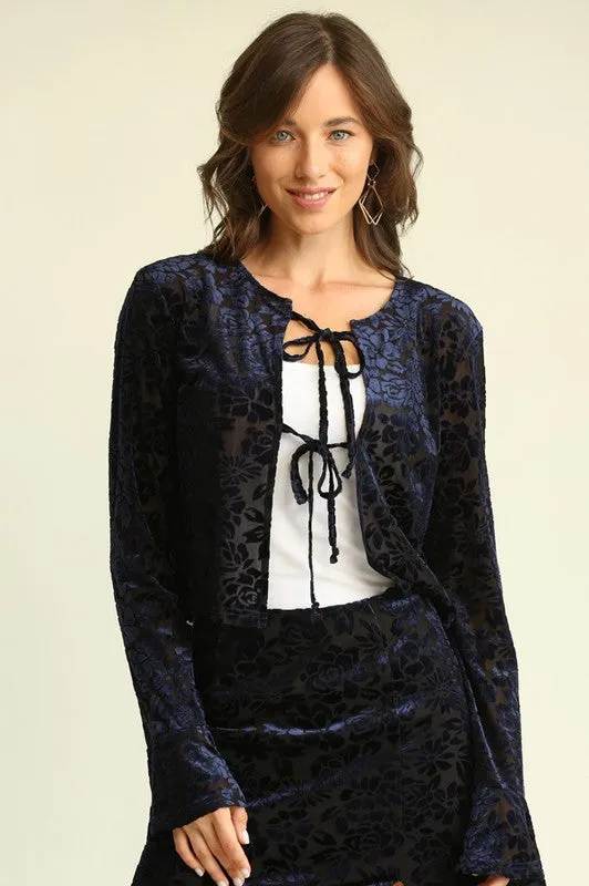 Coven Burnout Velvet Top - Midnight