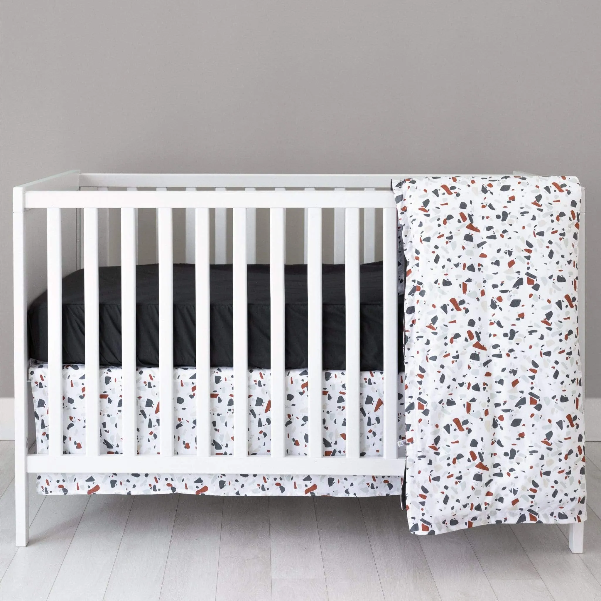 Crib fitted sheet - Charcoal