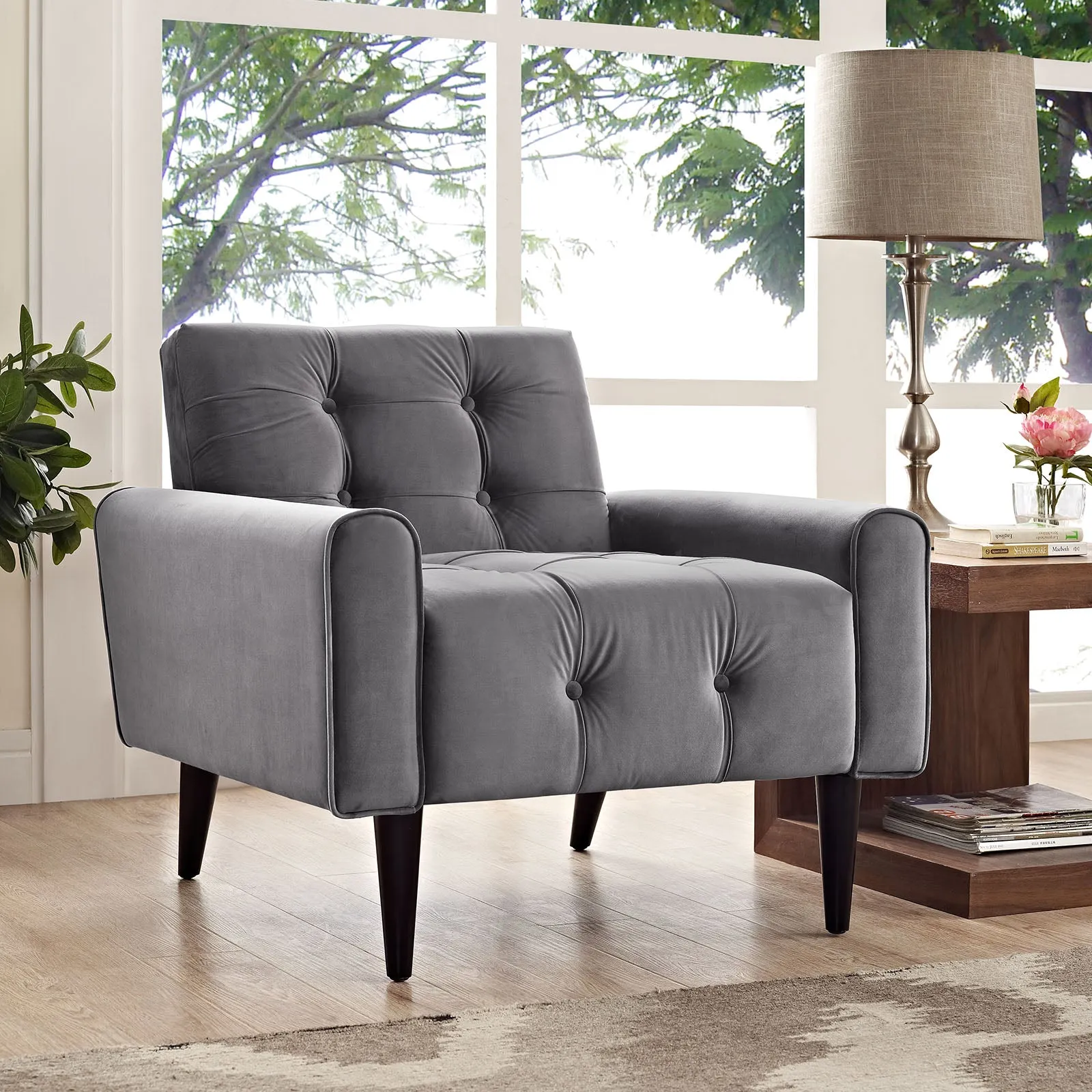 Delve Performance Velvet Armchair