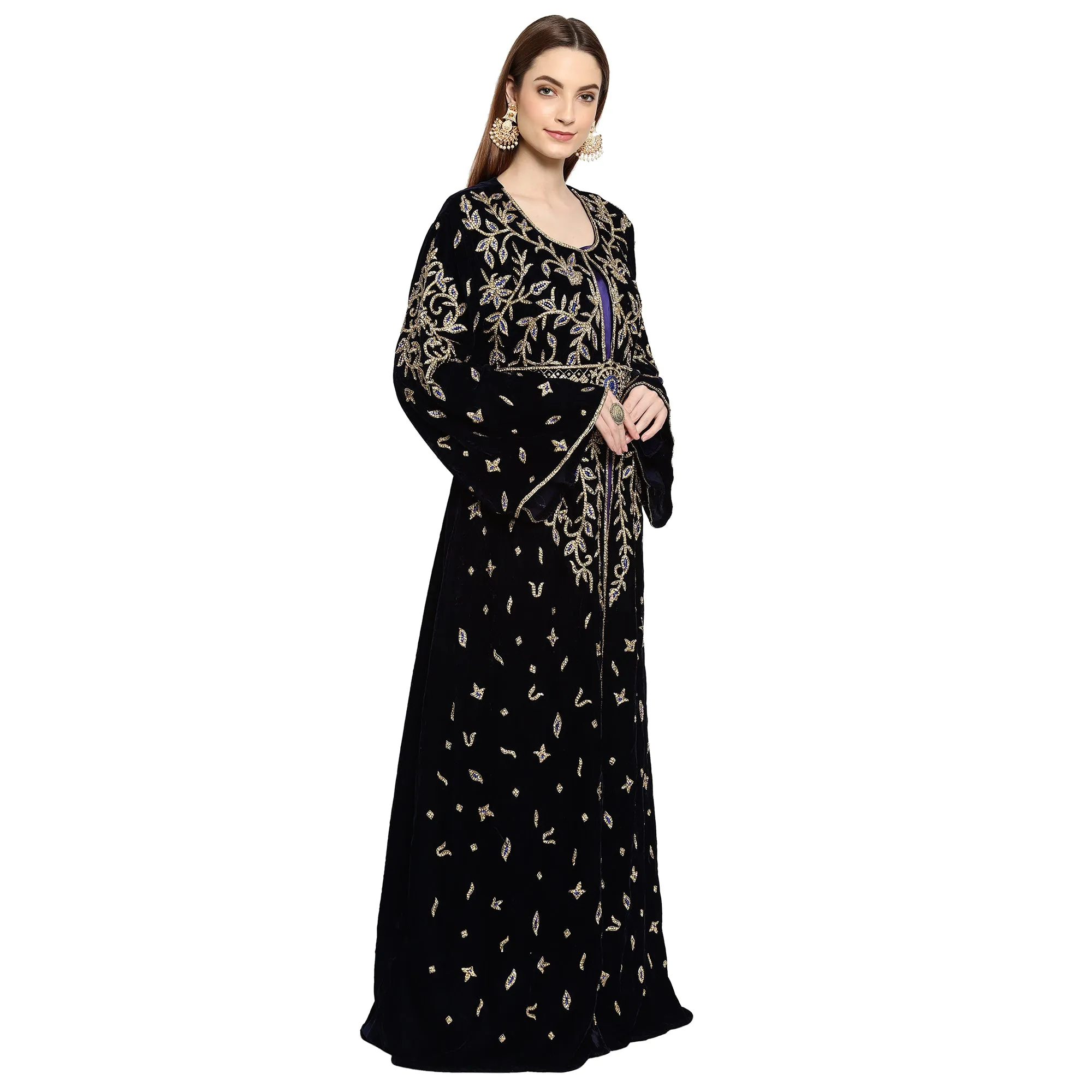 Designer Velvet Kaftan Wedding Dress