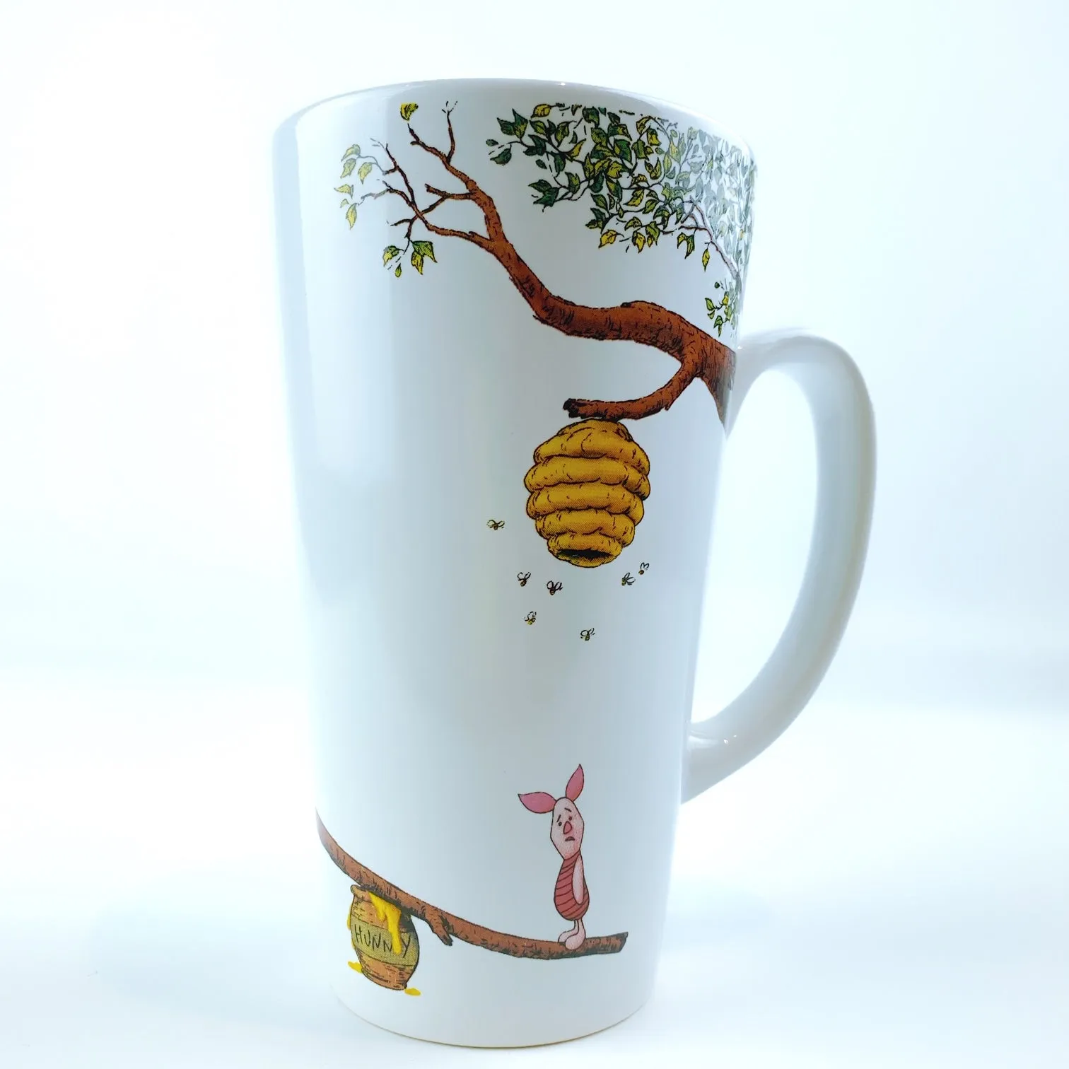 Disney Winnie the Pooh Honey Pot Ladder Latte Long Sleek Ceramic Mug Cup 18oz