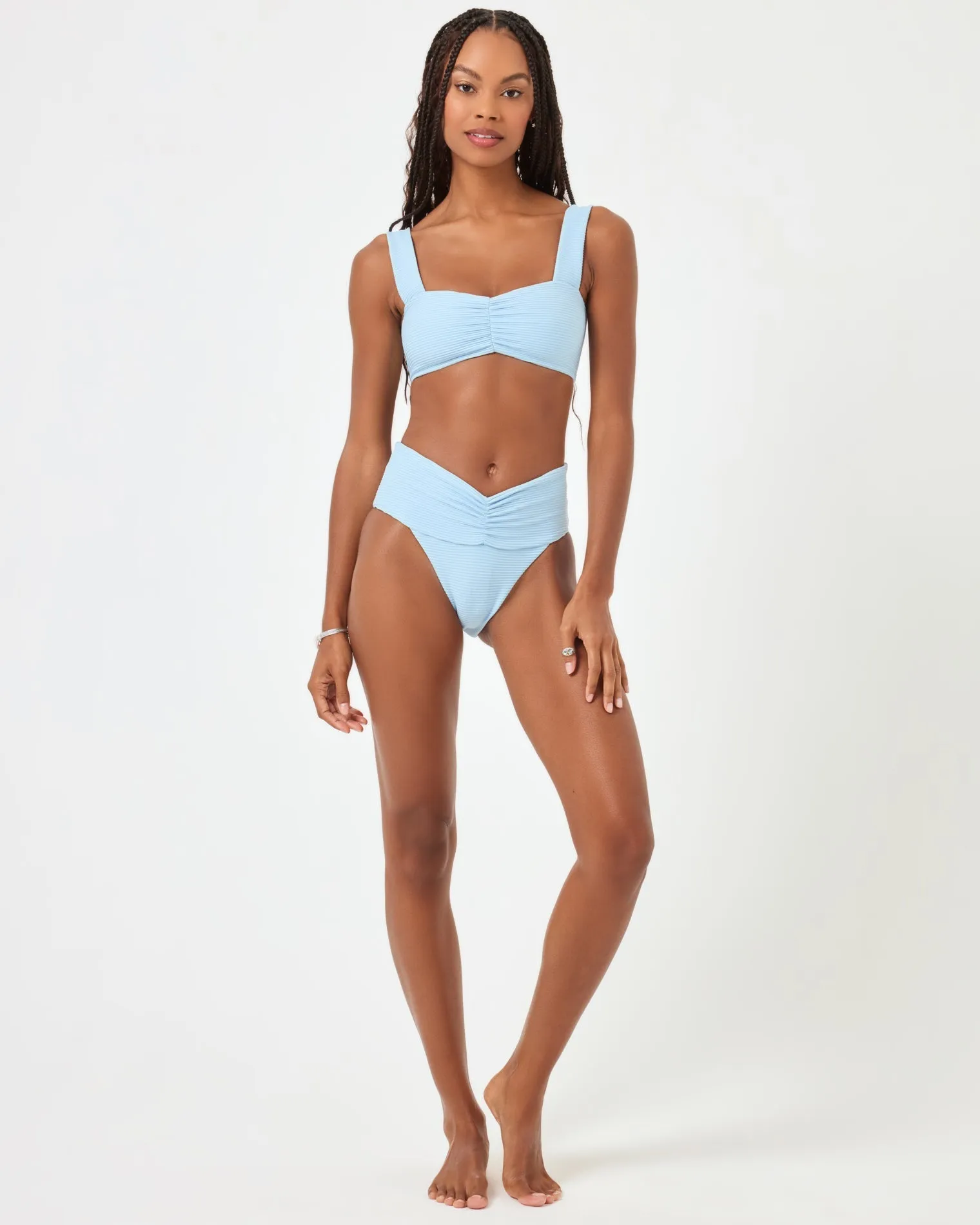 Eco Chic Repreve Bardot Bikini Bottom - Sky Blue