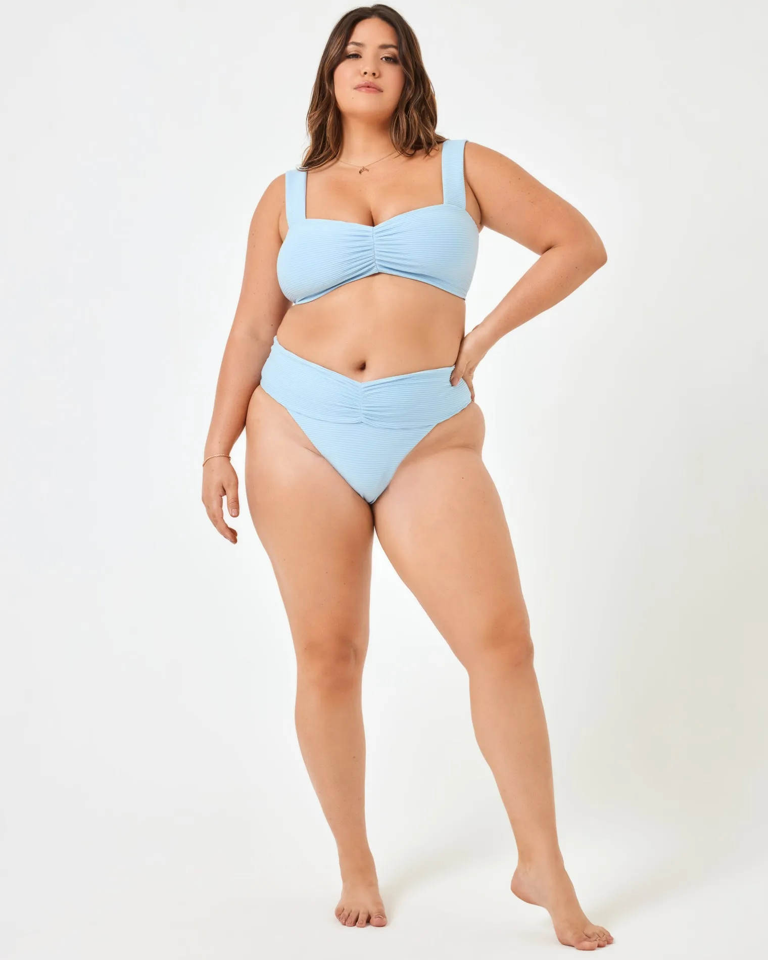 Eco Chic Repreve Bardot Bikini Bottom - Sky Blue