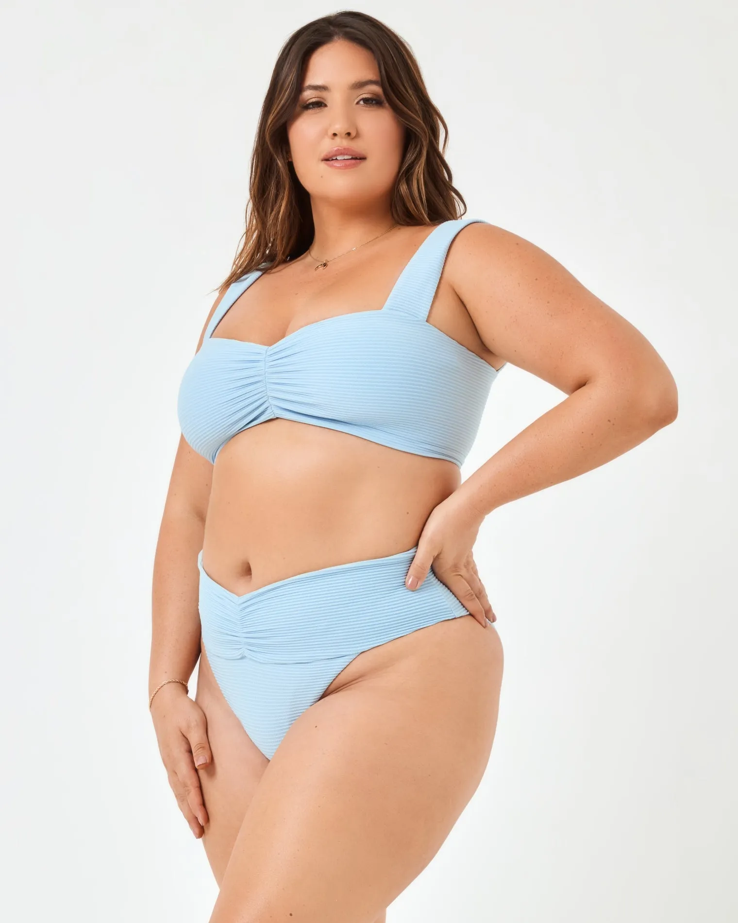 Eco Chic Repreve Bardot Bikini Bottom - Sky Blue