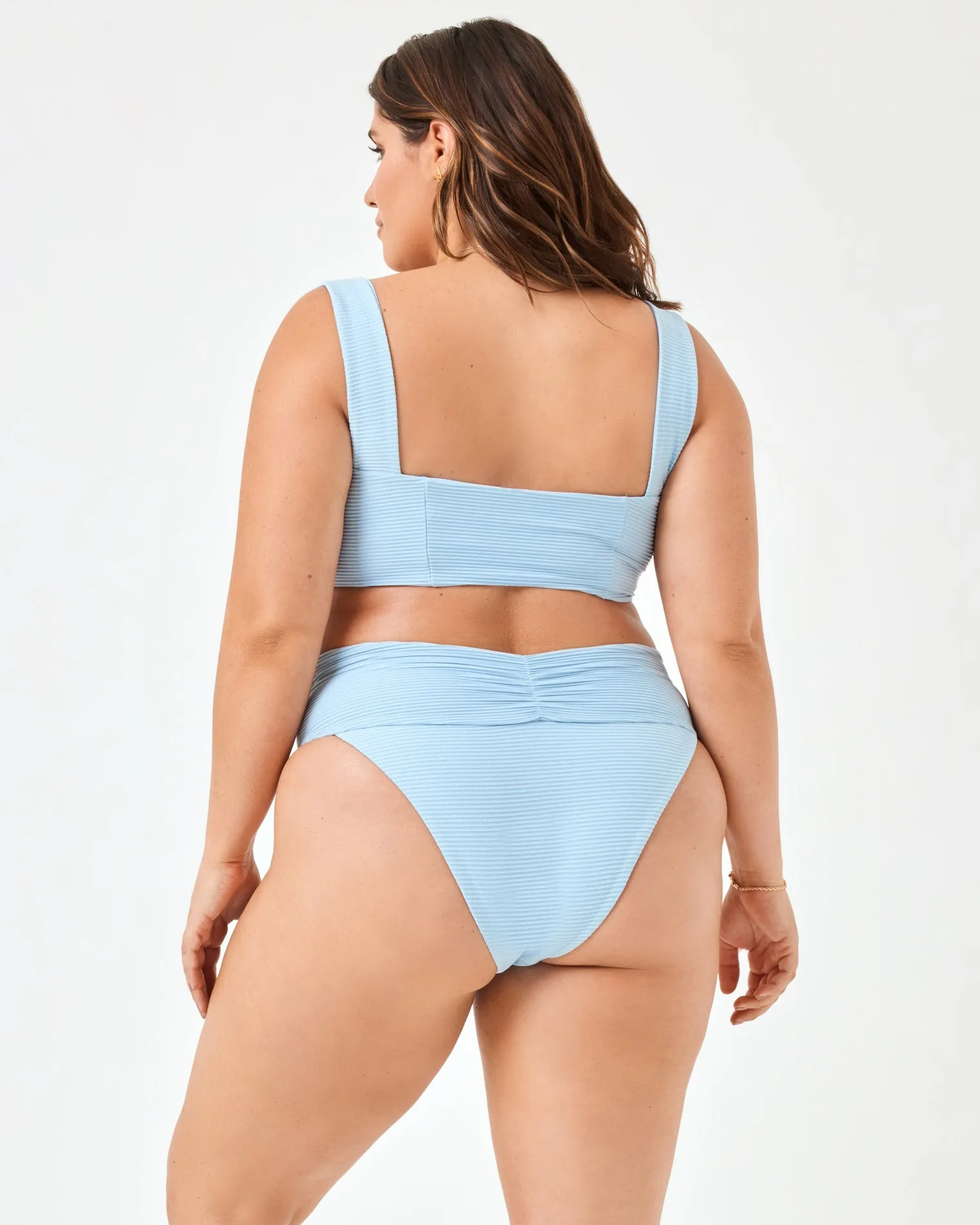 Eco Chic Repreve Bardot Bikini Bottom - Sky Blue