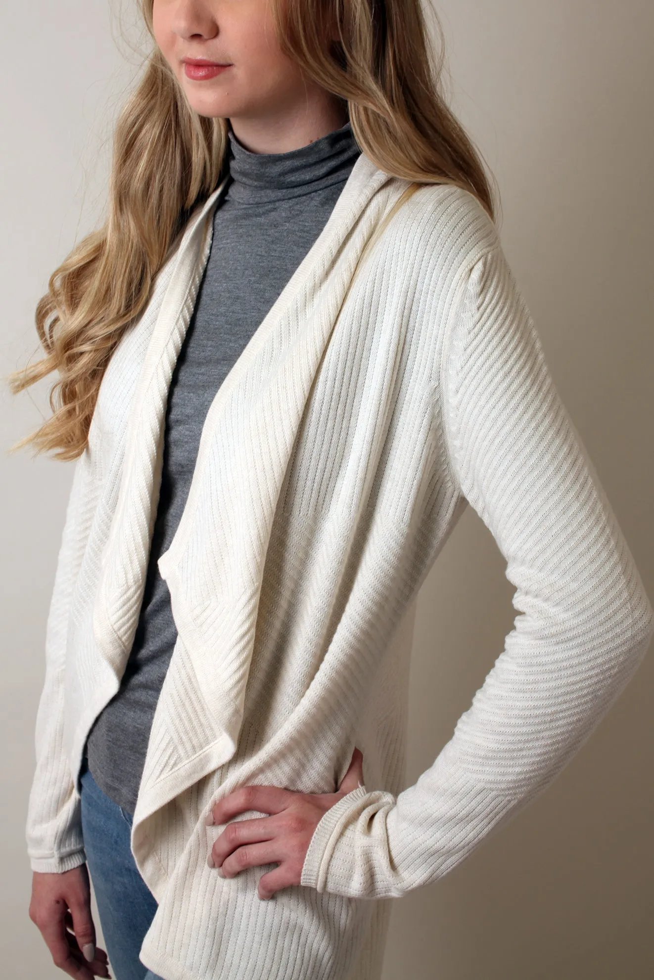 Eco-Chic Waterfall Cardigan Sweater