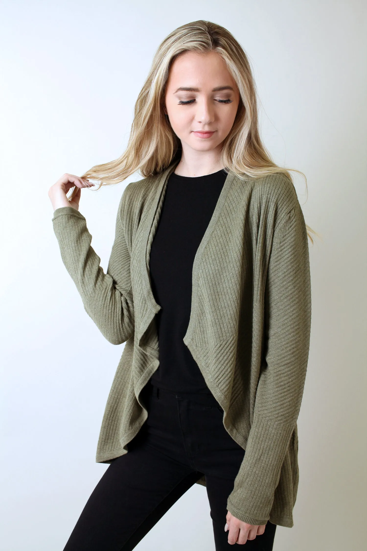 Eco-Chic Waterfall Cardigan Sweater