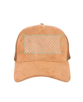 Embroidered Velvet Mesh Back Truckers