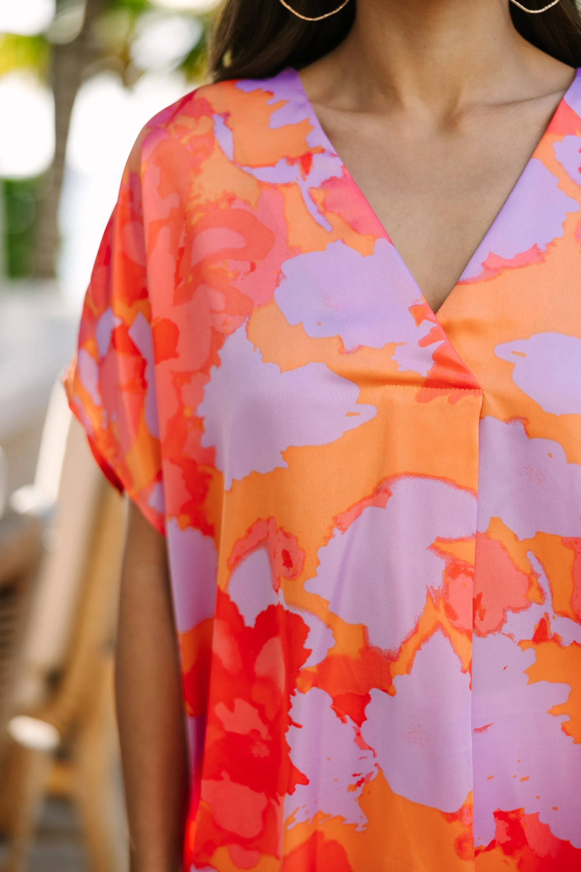 Feeling Bold Orange Abstract Blouse