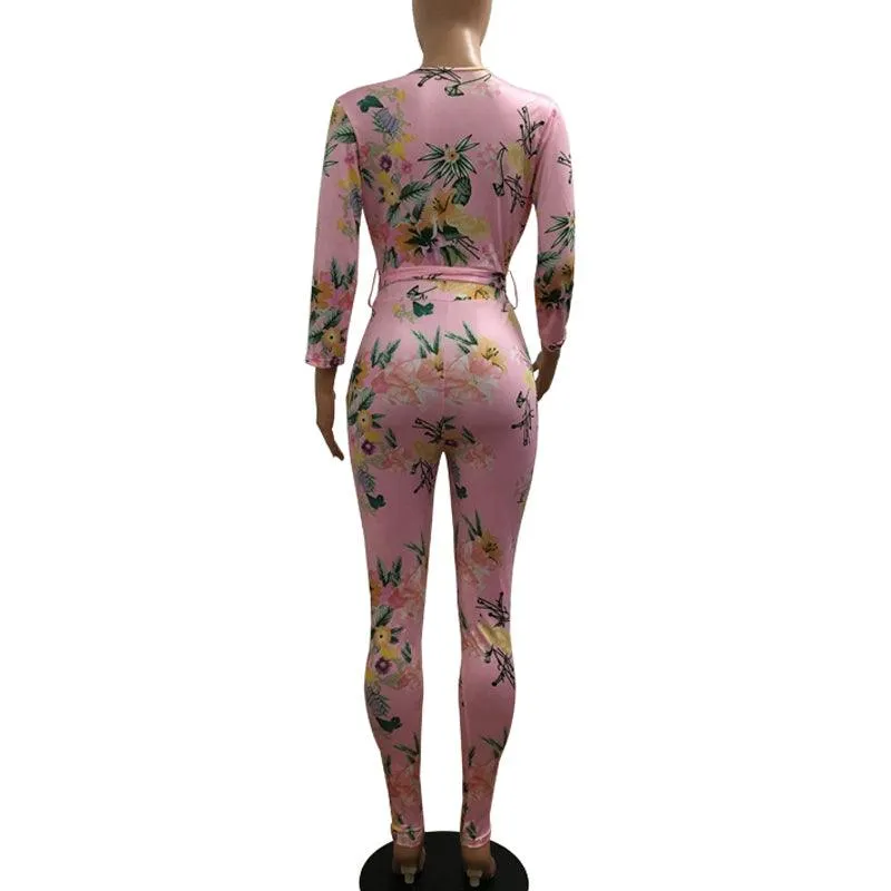 FITTED & FLAUNTING FLORAL JUMPSUIT