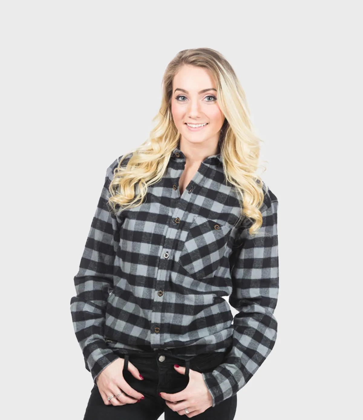 Fitted Flannel Shirt - Gray Buffalo