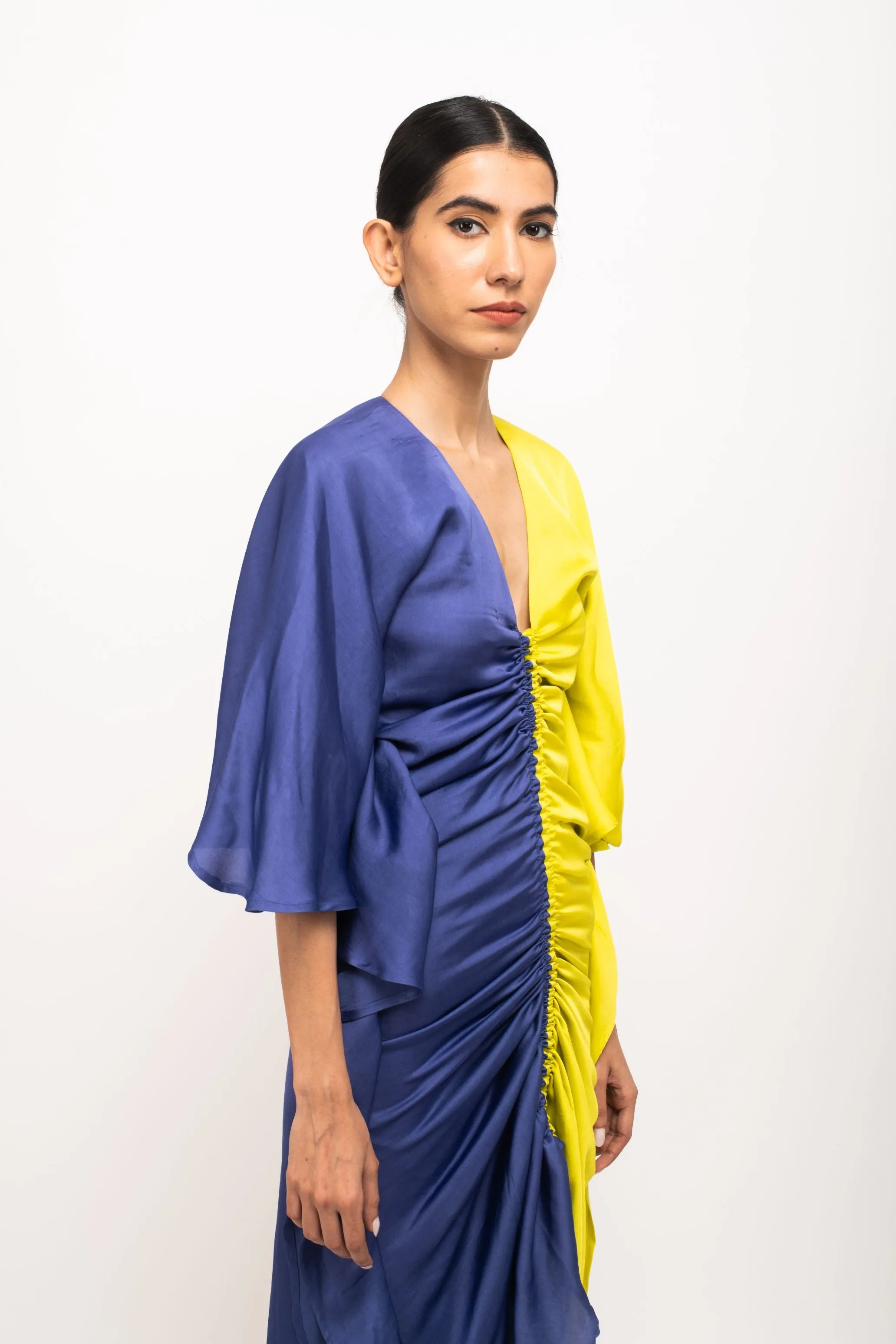 Fitted Kaftan Dress with Rouching Detail