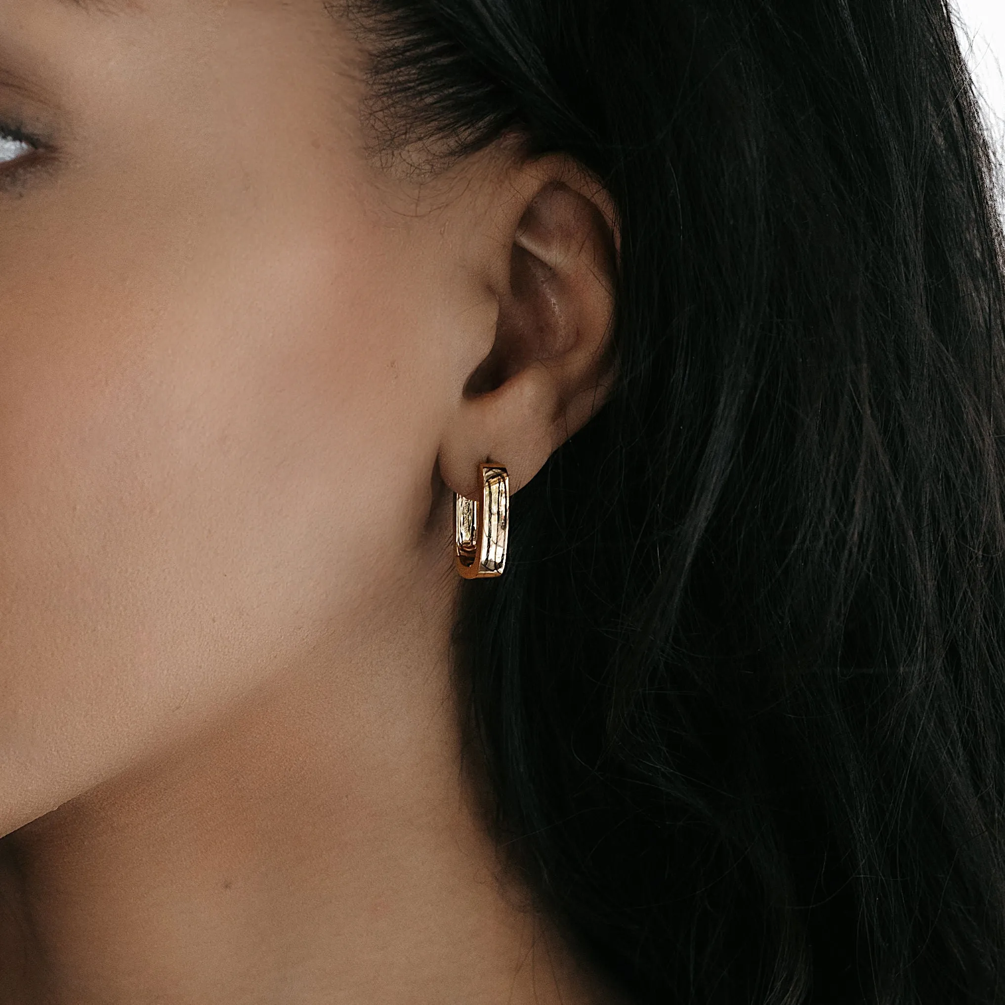 Flat Bold U-Hoop Earrings