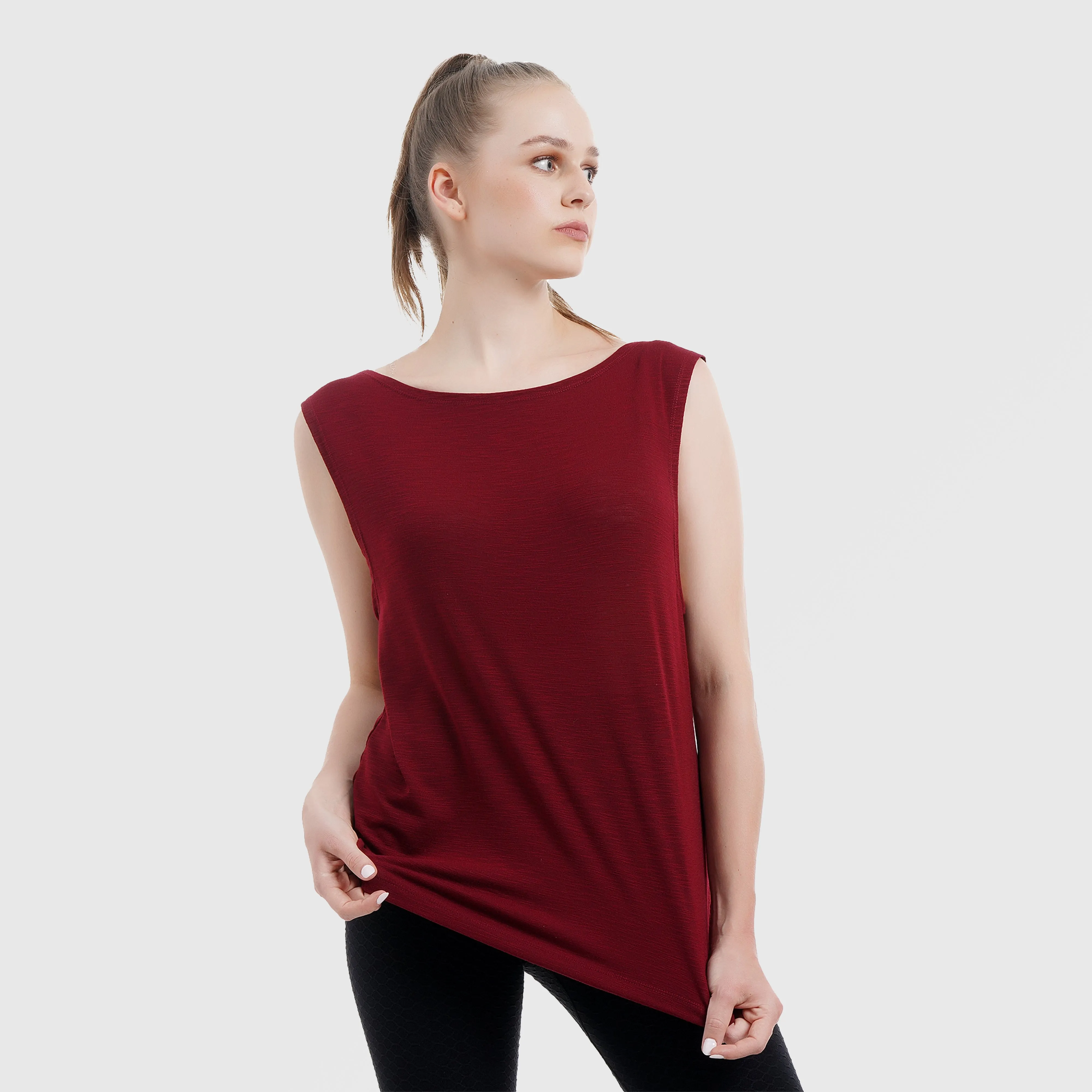 Fraction Sleek Tank (Maroon)