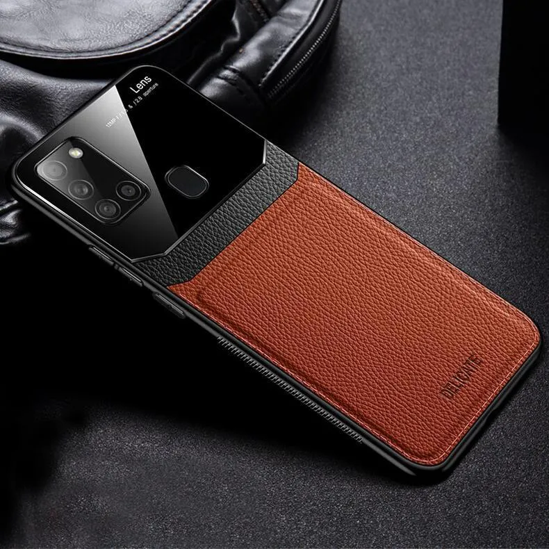 Galaxy A Series Sleek Slim Leather Glass Case