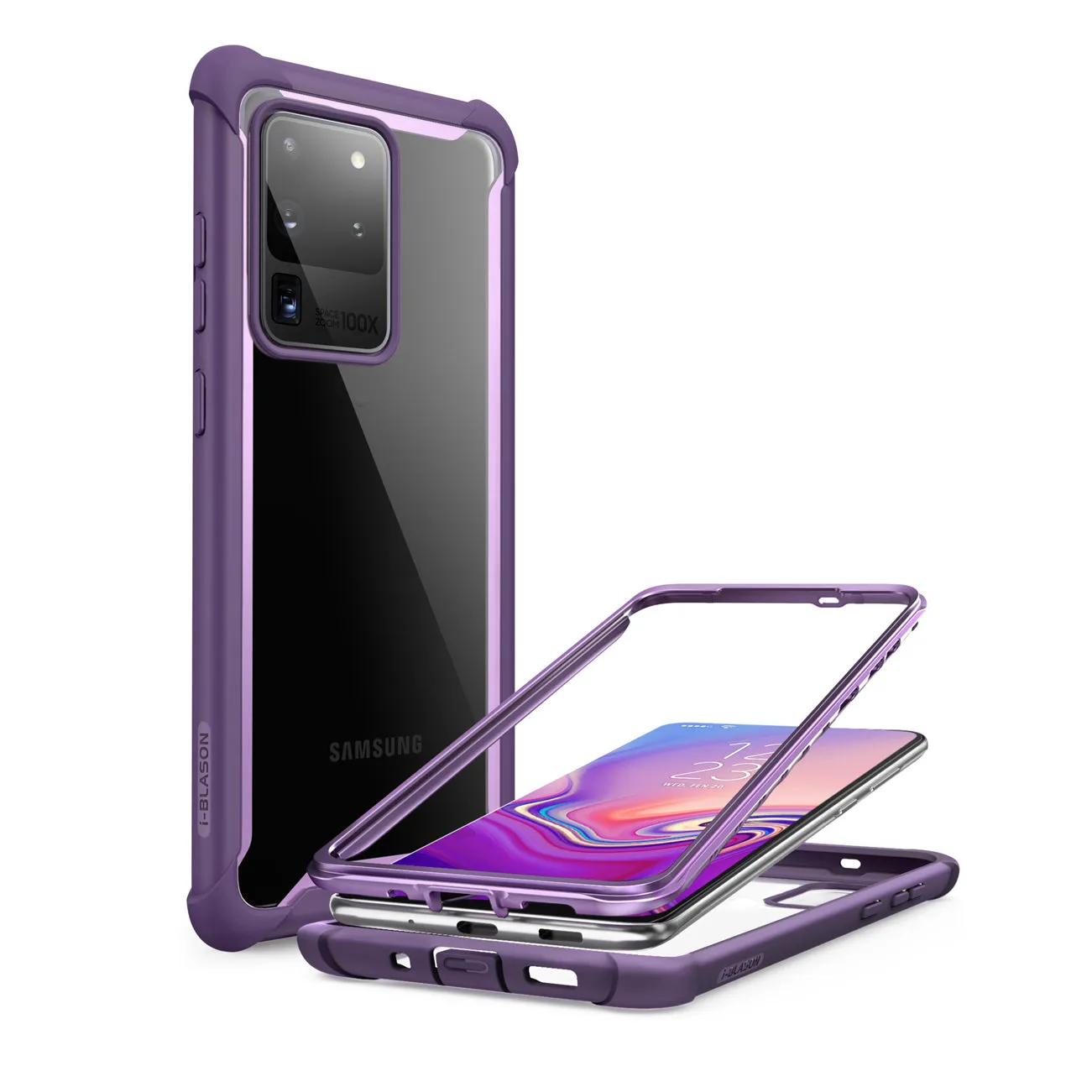 Galaxy S20 Ultra Ares Clear Rugged Case - Purple