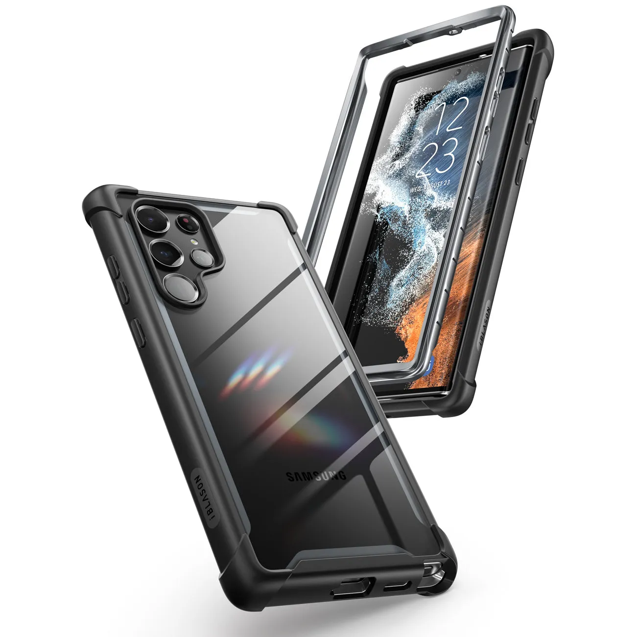 Galaxy S22 Ultra Ares Clear Rugged Case - Black